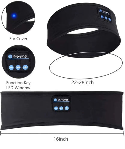 Bluetooth 5.0 Earphones Sports Sleeping Headband Elastic Wireless Headphones Music Eye Mask Wireless Headset Headband