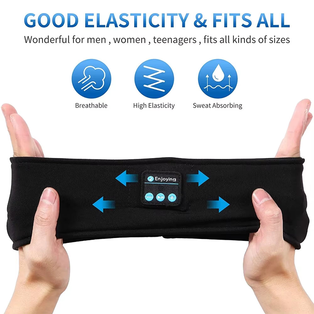 Bluetooth 5.0 Earphones Sports Sleeping Headband Elastic Wireless Headphones Music Eye Mask Wireless Headset Headband